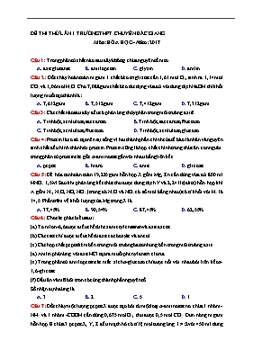 Đề thi thử THPT Quốc gia lần 1 môn Hóa học năm 2017 - Trường THPT chuyên Bắc Giang (Có đáp án)